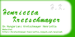 henrietta kretschmayer business card